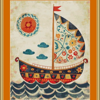 Boat Cross Stitch Pattern