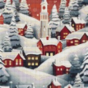 Christmas Village Cross Stitch Pattern