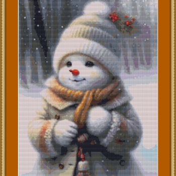 Cosy Snowman Cross Stitch Pattern