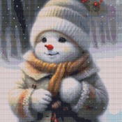 Cosy Snowman Cross Stitch Pattern