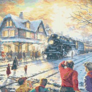 counted cross stitch pattern All Aboard for Christmas K1nk@de 496* 310 stitches CH456