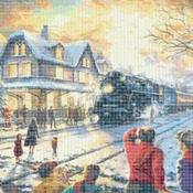 counted cross stitch pattern All Aboard for Christmas K1nk@de 496* 310 stitches CH456