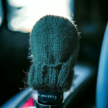 Hand knitted car gear shift warmer beanie hat