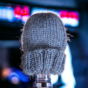 Hand knitted gear shift warmer beanie hat