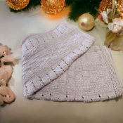 Hand knitted heirloom baby blanket