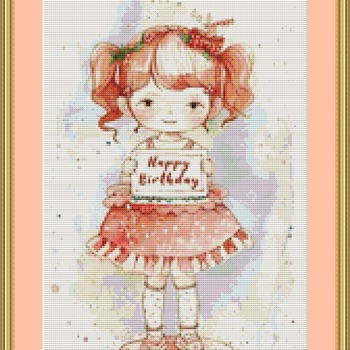 Happy Birthday 2 Cross Stitch Pattern