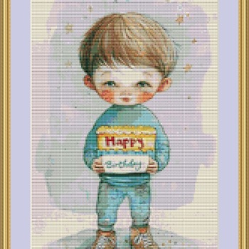 Happy Birthday 3 Cross Stitch Pattern