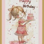 Happy Birthday 4 Cross Stitch Pattern