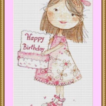 Happy Birthday 5 Cross Stitch Pattern