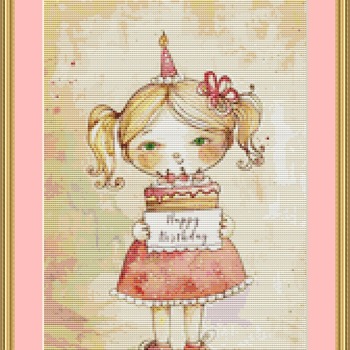 Happy Birthday 6 Cross Stitch Pattern