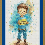 Happy Birthday 7 Cross Stitch Pattern