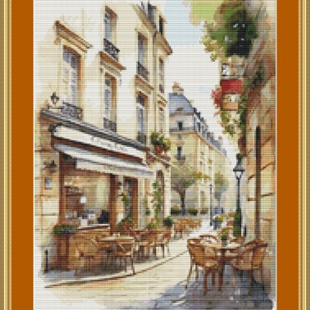 Paris Street Cross Stitch Pattern