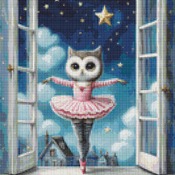 Pink Ballerina Owl Cross Stitch Pattern