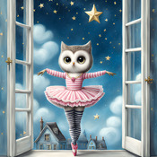 Pink Ballerina Owl Cross Stitch Pattern