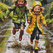 Puddle Jumping Cross Stitch Pattern