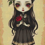 Sad Girl Cross Stitch Pattern