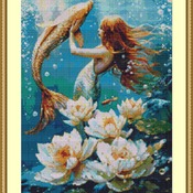 Swimming With A Fish Cross Stitch Pattern