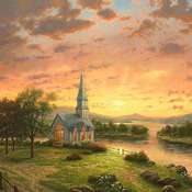 Thomas Kinkade Sunrise Chapel Cross Stitch Pattern***L@@K***Buyers Can Download Your Pattern As Soon As They Complete The Purchase