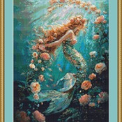 Under Water Mermaid Cross Stitch Pattern