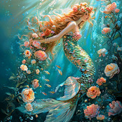 Under Water Mermaid Cross Stitch Pattern