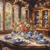 Victorian Dining Room Cross Stitch Pattern