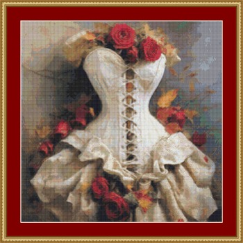 White Corset Cross Stitch Pattern