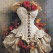 White Corset Cross Stitch Pattern