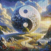 Yin Yang 1 Cross Stitch Pattern