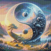 Yin Yang 2 Cross Stitch Pattern