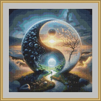 Yin Yang 5 Cross Stitch Pattern