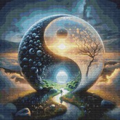 Yin Yang 5 Cross Stitch Pattern