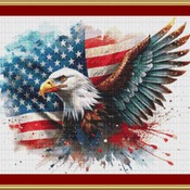 Flag And Eagle Cross Stitch Pattern