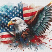 Flag And Eagle Cross Stitch Pattern