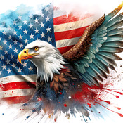 Flag And Eagle Cross Stitch Pattern