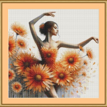 Floral Ballerina Cross Stitch Pattern