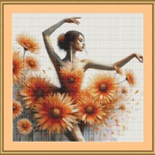 Floral Ballerina Cross Stitch Pattern