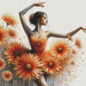 Floral Ballerina Cross Stitch Pattern