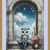 Flowers Owl Cross Stitch Pattern