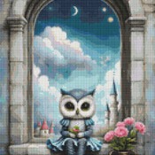 Flowers Owl Cross Stitch Pattern