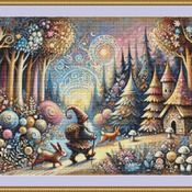 Forest Gnome Cross Stitch Pattern