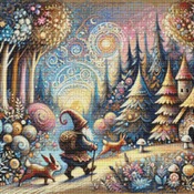 Forest Gnome Cross Stitch Pattern