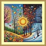 Four Seasons Cross Stitch Pattern