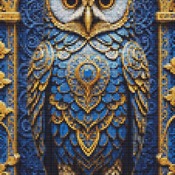 Gilded Owl Cross Stitch Pattern