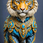 Gilded Tiger Cross Stitch Pattern