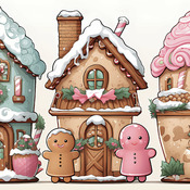 Gingerbread Houses Cross Stitch Pattern