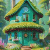 Green House Cross Stitch Pattern