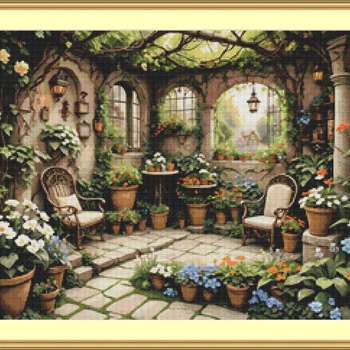 Greenhouse Garden Cross Stitch Pattern