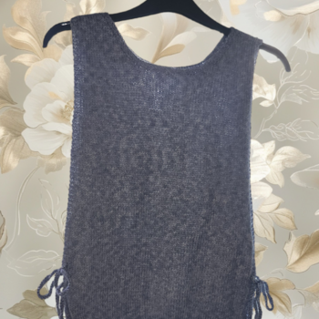 Hand knitted slip over tank top summer top crop top