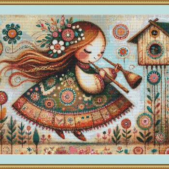 Happy Girl Cross Stitch Pattern