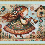 Happy Girl Cross Stitch Pattern